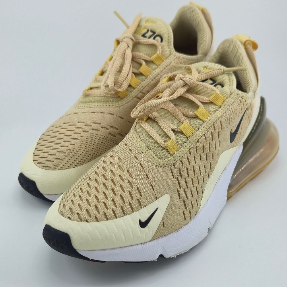 Nike Air Max 270 Metallic Gold Women's Size 8 AH6789-703 Beige Team Gold
